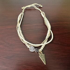 Erimish Cream and Gold Beaded Bracelet with Pineapple 🍍 charm